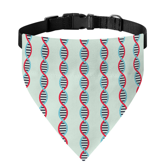 Red And Blue DNA Pattern Print Over The Collar Dog Bandana