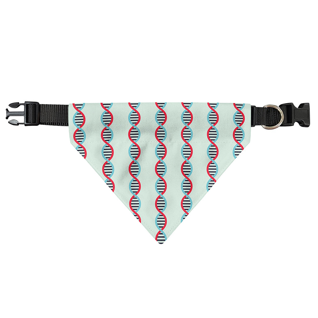 Red And Blue DNA Pattern Print Over The Collar Dog Bandana