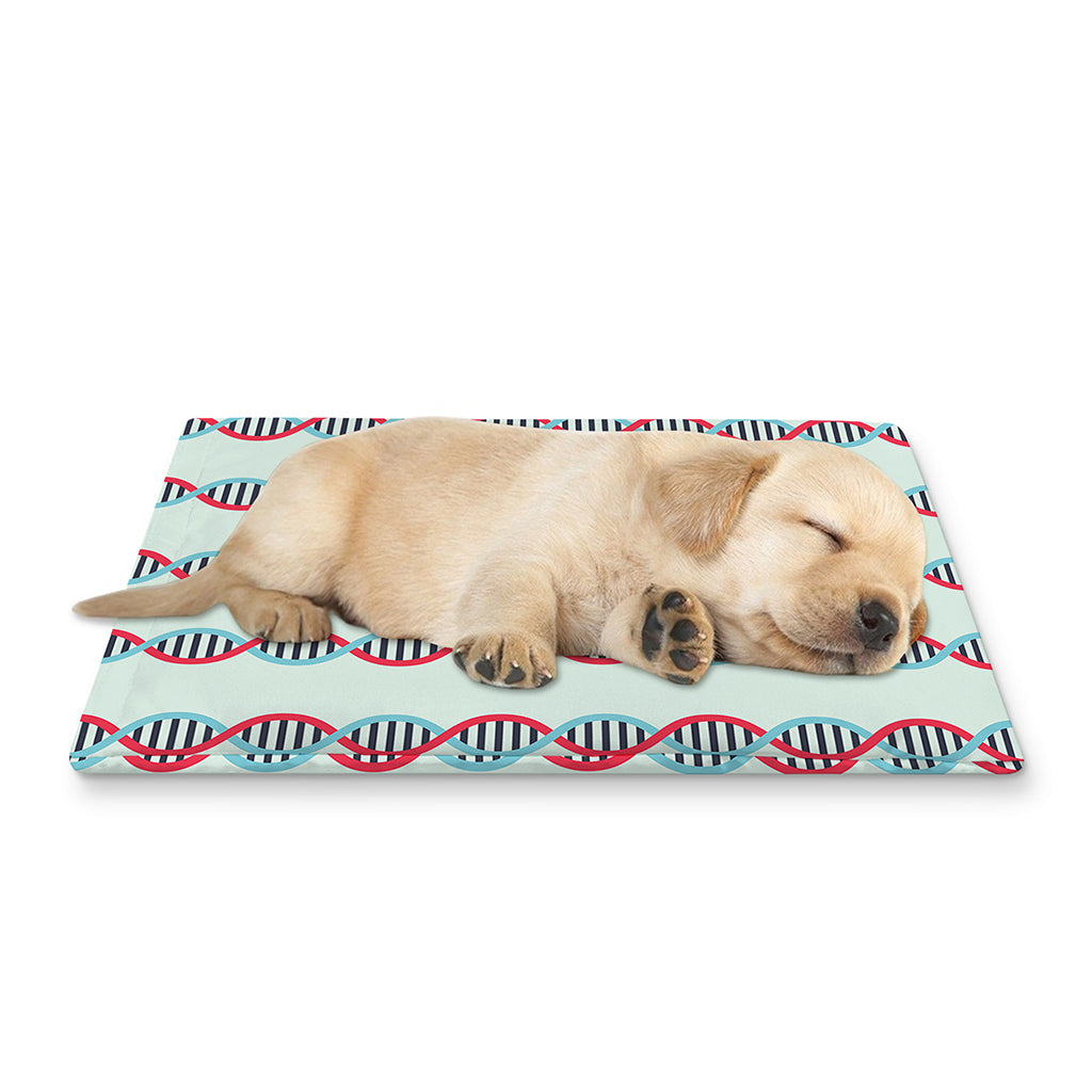 Red And Blue DNA Pattern Print Pet Cooling Mat Cover