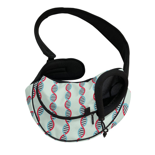 Red And Blue DNA Pattern Print Pet Sling Carrier