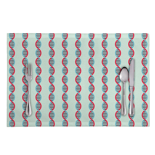 Red And Blue DNA Pattern Print Placemat