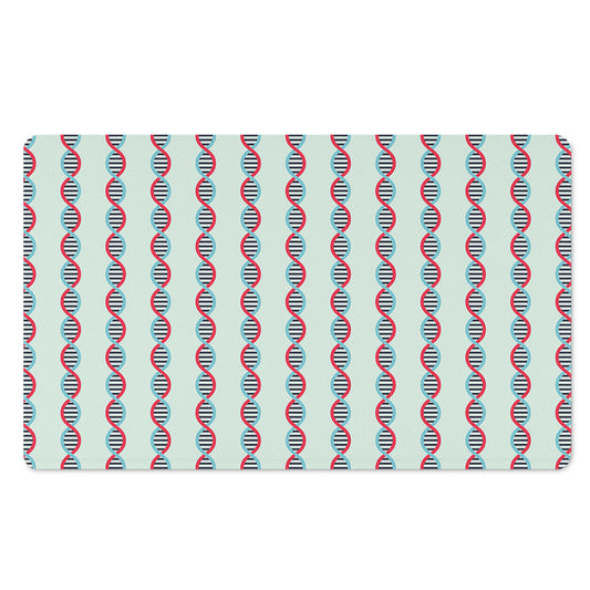 Red And Blue DNA Pattern Print Polyester Doormat