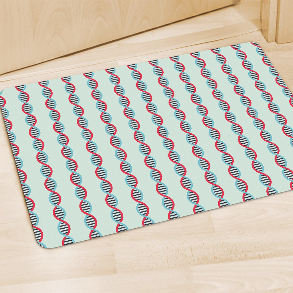 Red And Blue DNA Pattern Print Polyester Doormat