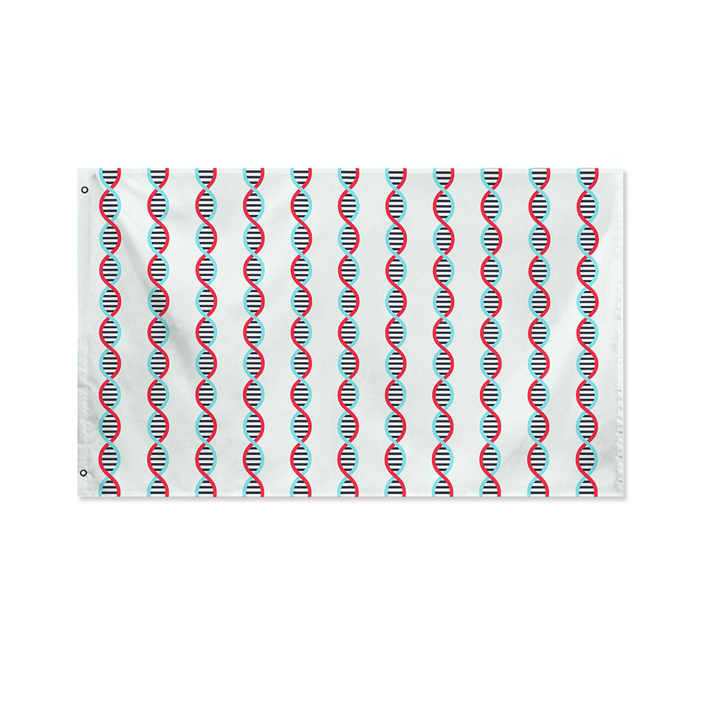 Red And Blue DNA Pattern Print Polyester Flag