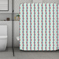 Red And Blue DNA Pattern Print Polyester Shower Curtain