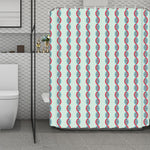 Red And Blue DNA Pattern Print Polyester Shower Curtain