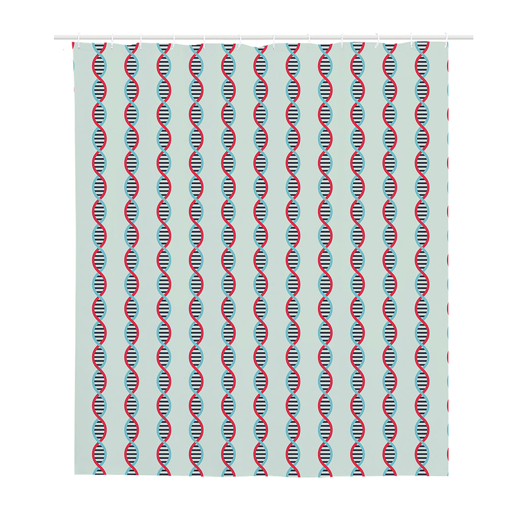 Red And Blue DNA Pattern Print Polyester Shower Curtain