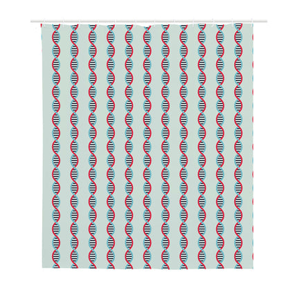 Red And Blue DNA Pattern Print Polyester Shower Curtain