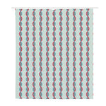 Red And Blue DNA Pattern Print Polyester Shower Curtain
