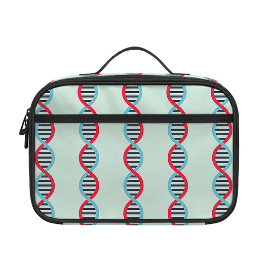 Red And Blue DNA Pattern Print Portable Lunch Bag