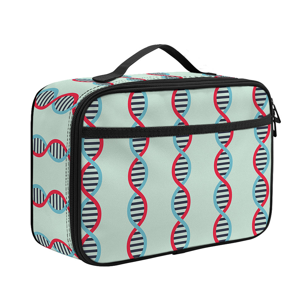 Red And Blue DNA Pattern Print Portable Lunch Bag