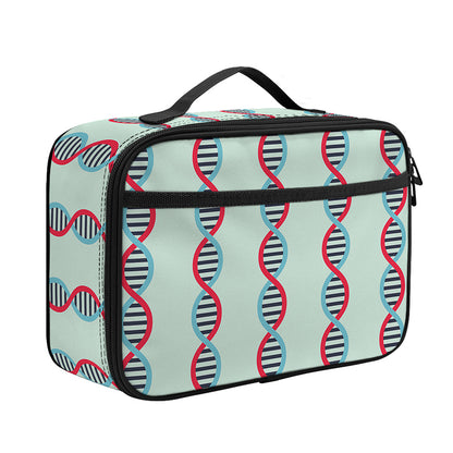 Red And Blue DNA Pattern Print Portable Lunch Bag