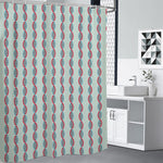 Red And Blue DNA Pattern Print Premium Shower Curtain