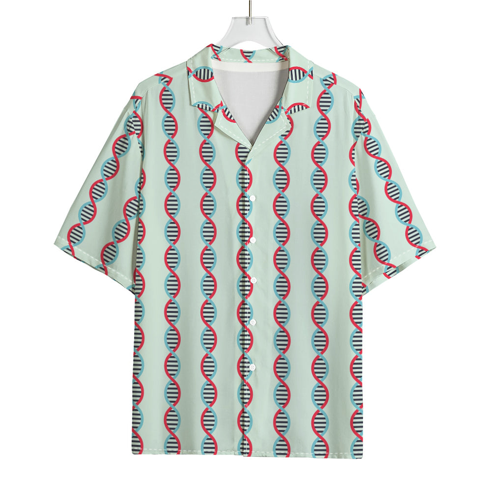 Red And Blue DNA Pattern Print Rayon Hawaiian Shirt