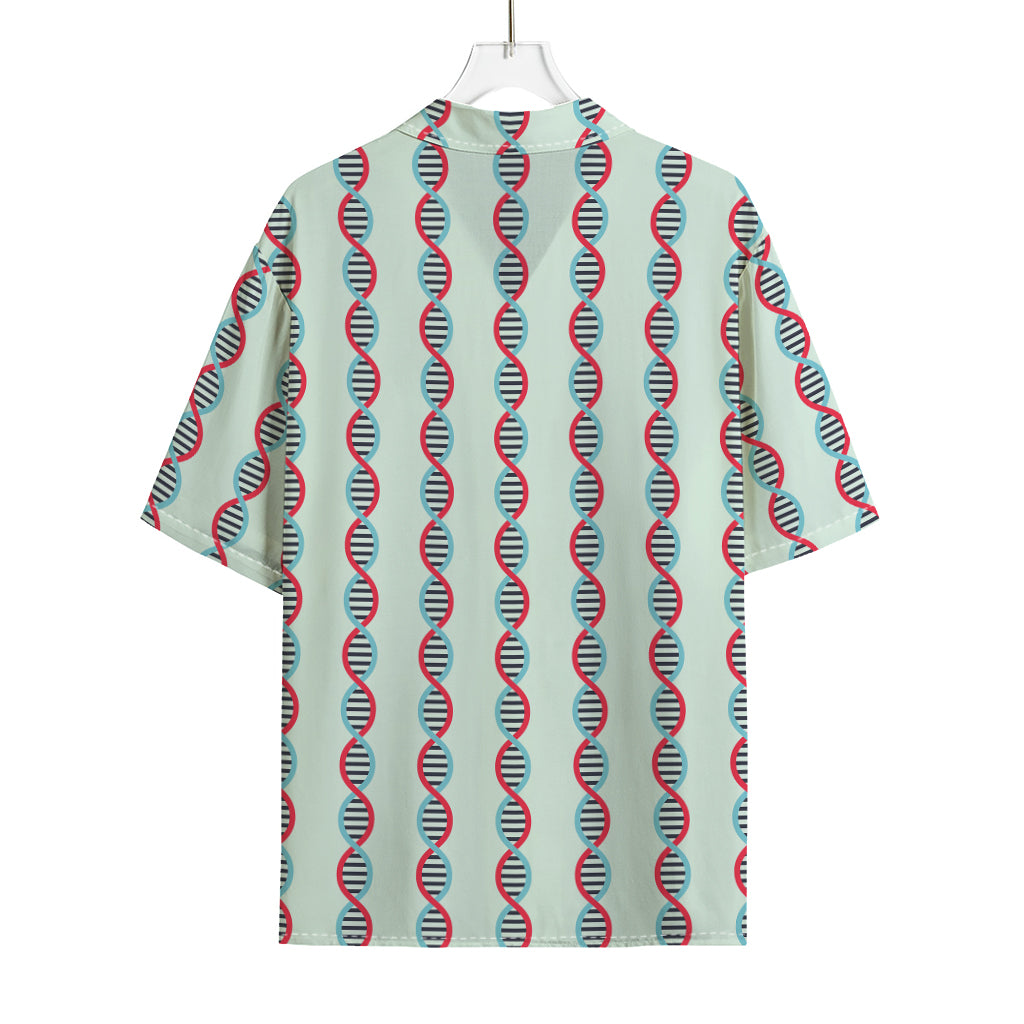 Red And Blue DNA Pattern Print Rayon Hawaiian Shirt