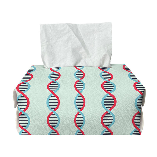 Red And Blue DNA Pattern Print Rectangle Tissue Box Cover