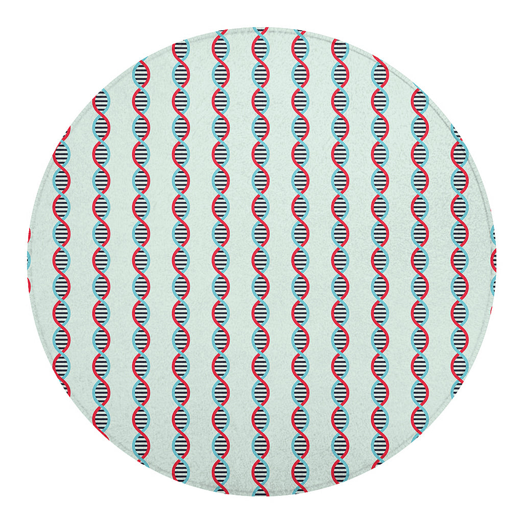 Red And Blue DNA Pattern Print Round Blanket