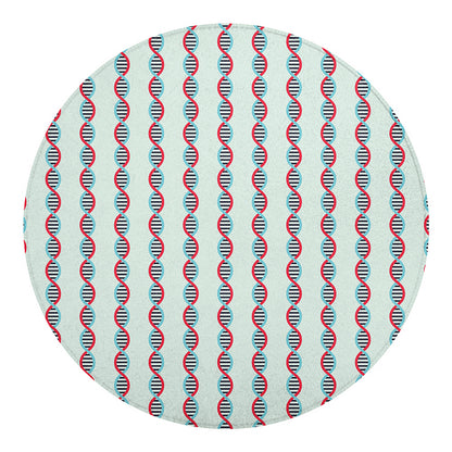 Red And Blue DNA Pattern Print Round Blanket