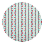 Red And Blue DNA Pattern Print Round Blanket