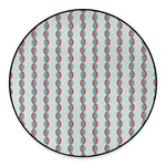 Red And Blue DNA Pattern Print Round Floor Mat