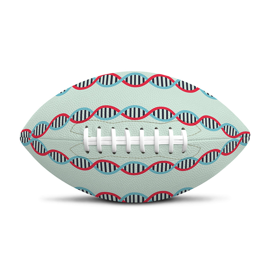 Red And Blue DNA Pattern Print Rugby Ball