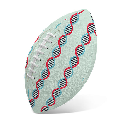 Red And Blue DNA Pattern Print Rugby Ball