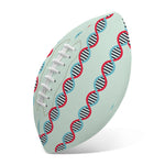 Red And Blue DNA Pattern Print Rugby Ball