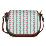 Red And Blue DNA Pattern Print Saddle Bag