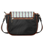 Red And Blue DNA Pattern Print Saddle Bag