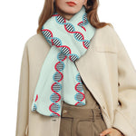 Red And Blue DNA Pattern Print Scarf