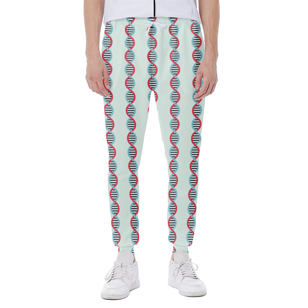 Red And Blue DNA Pattern Print Scuba Joggers