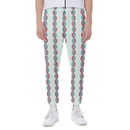Red And Blue DNA Pattern Print Scuba Joggers