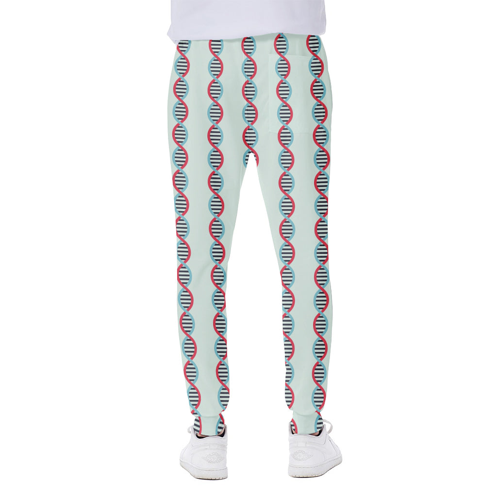 Red And Blue DNA Pattern Print Scuba Joggers