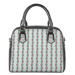 Red And Blue DNA Pattern Print Shoulder Handbag
