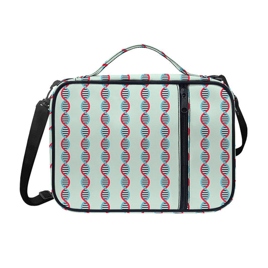 Red And Blue DNA Pattern Print Shoulder Strap Bible Bag