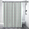 Red And Blue DNA Pattern Print Shower Curtain