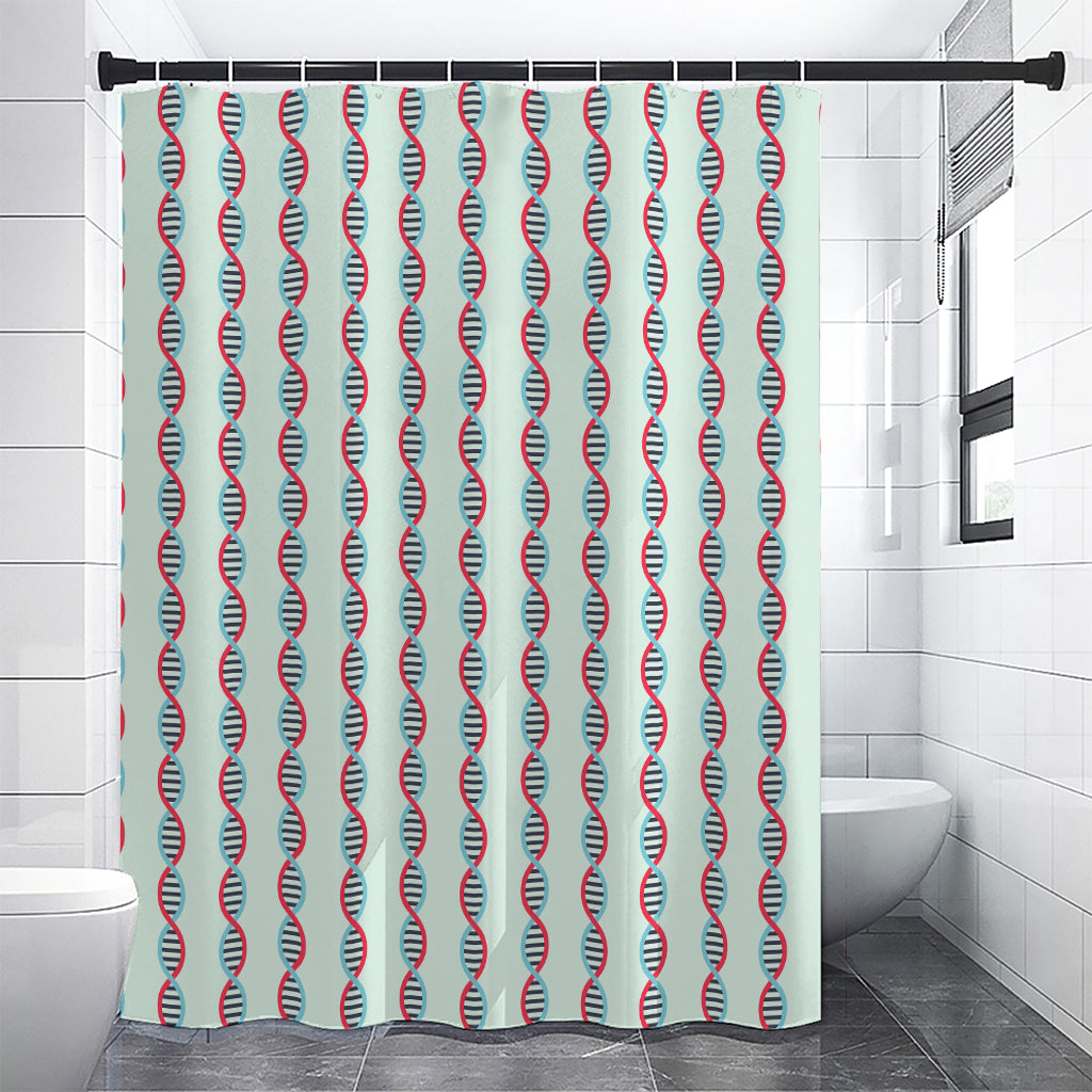 Red And Blue DNA Pattern Print Shower Curtain