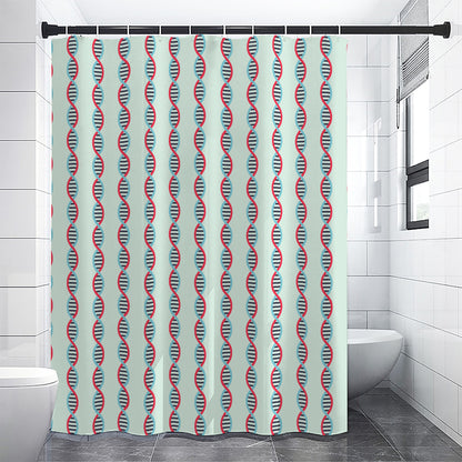 Red And Blue DNA Pattern Print Shower Curtain