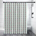 Red And Blue DNA Pattern Print Shower Curtain