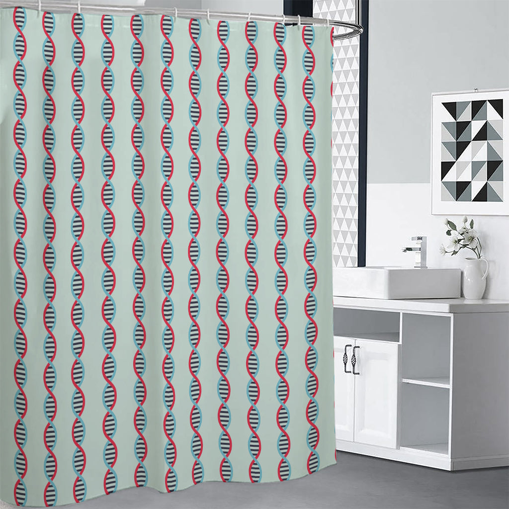 Red And Blue DNA Pattern Print Shower Curtain