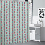 Red And Blue DNA Pattern Print Shower Curtain
