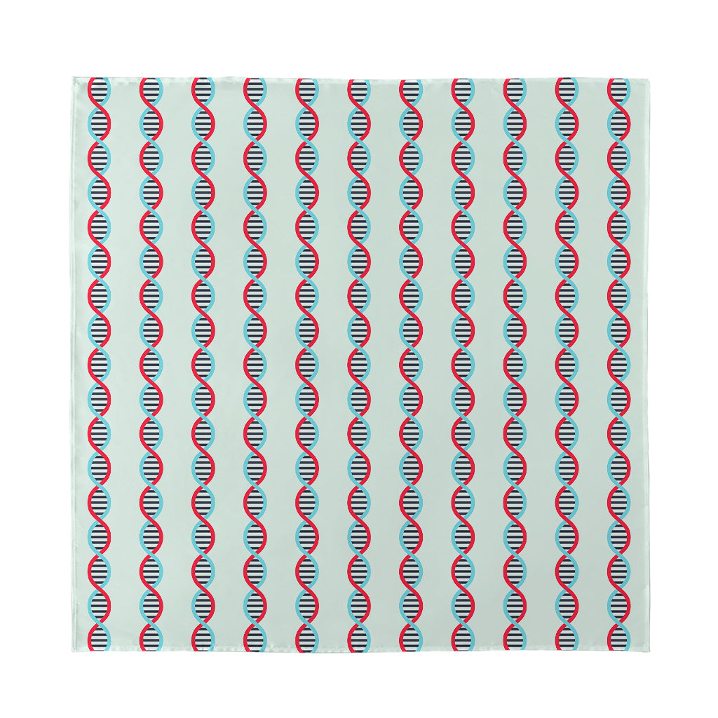Red And Blue DNA Pattern Print Silk Bandana