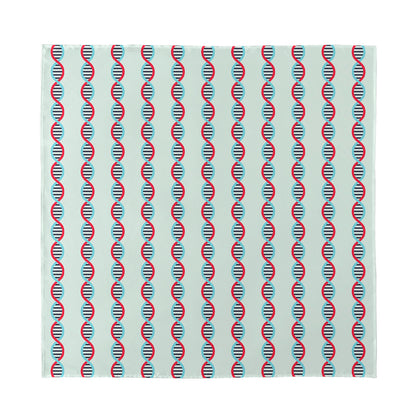 Red And Blue DNA Pattern Print Silk Bandana