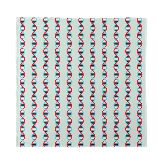 Red And Blue DNA Pattern Print Silk Bandana