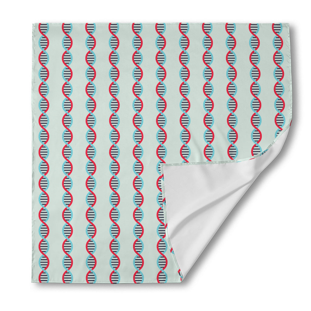 Red And Blue DNA Pattern Print Silk Bandana