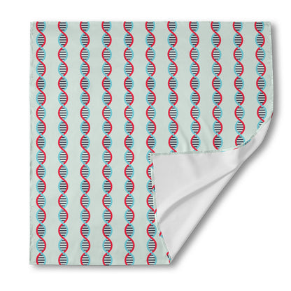 Red And Blue DNA Pattern Print Silk Bandana