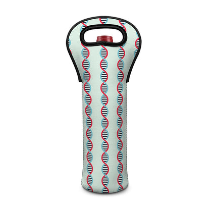 Red And Blue DNA Pattern Print Single Neoprene Wine Tote