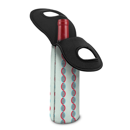Red And Blue DNA Pattern Print Single Neoprene Wine Tote