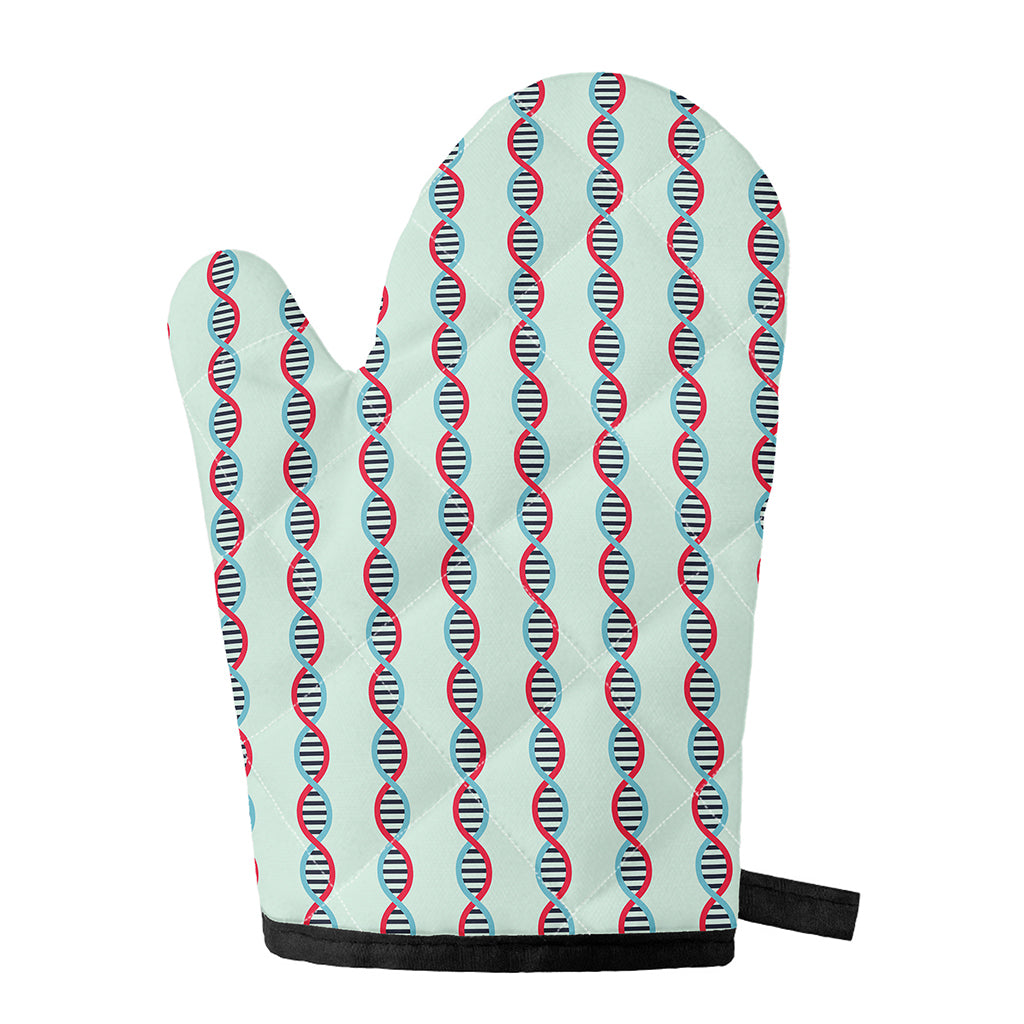 Red And Blue DNA Pattern Print Single Oven Mitt