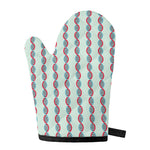 Red And Blue DNA Pattern Print Single Oven Mitt